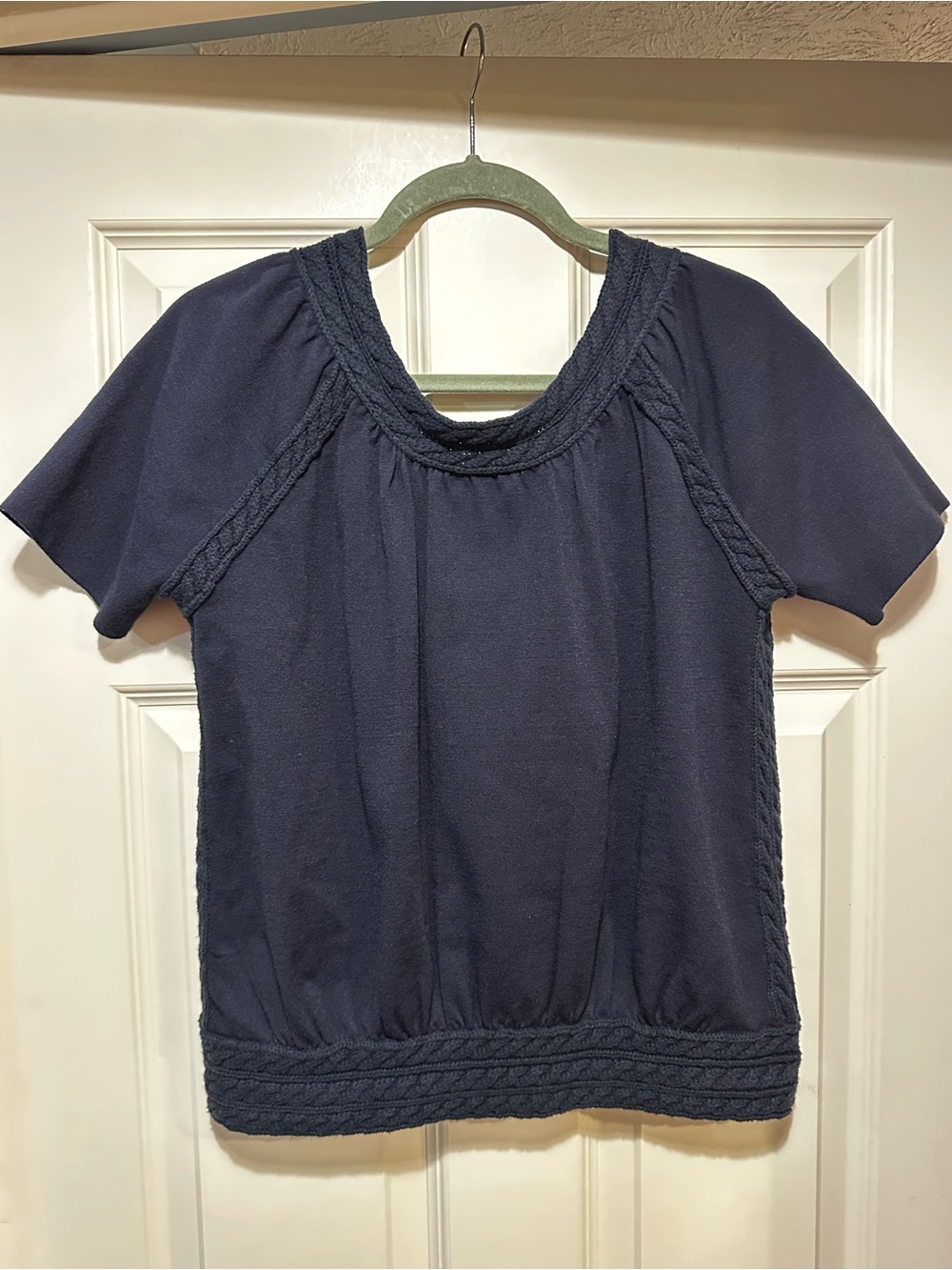 Cabi NWT Navy Short Sleeve Tightrope Top